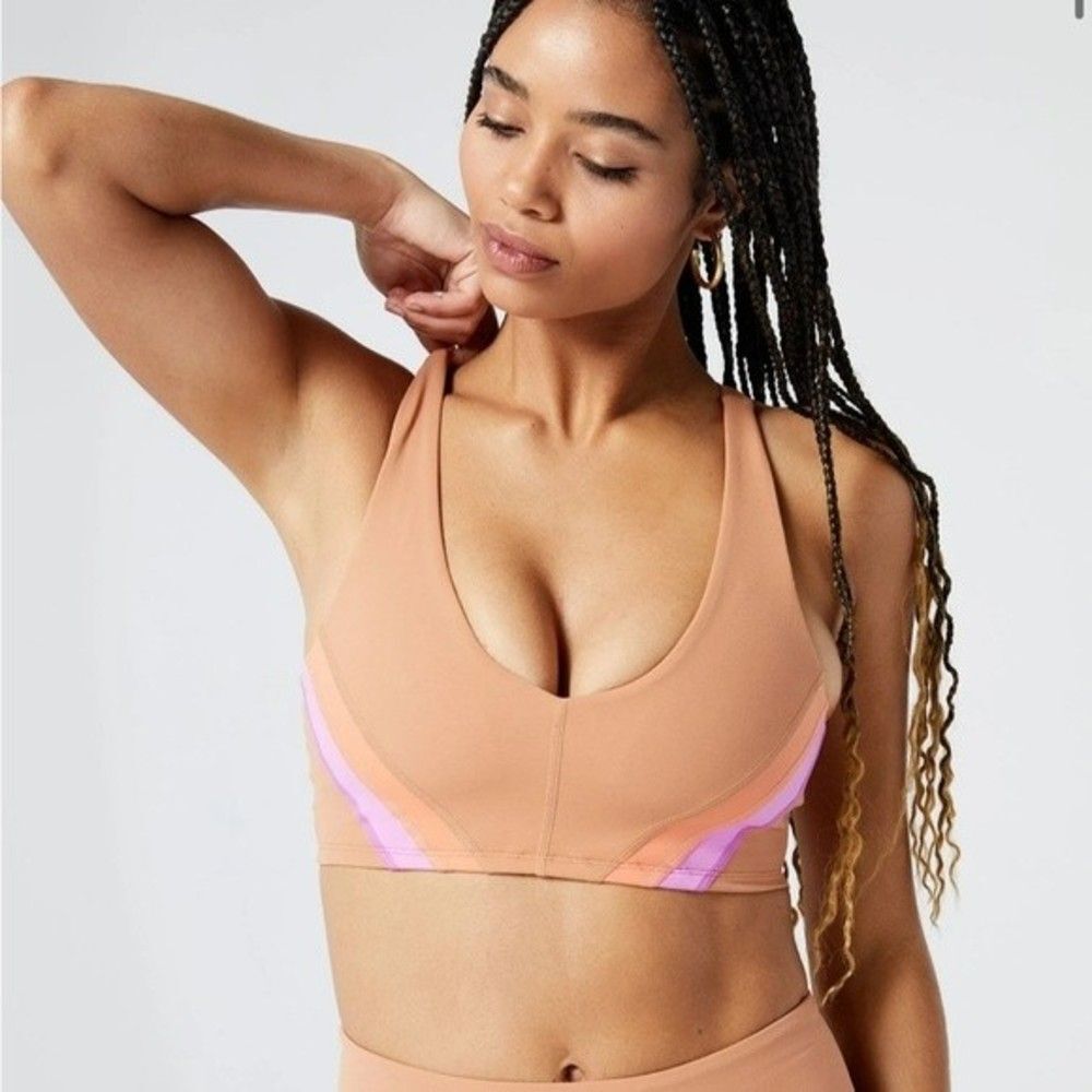 L*Space Womens Size XS Wyatt Colorblock Racerback Crop Top
